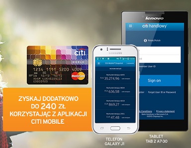 telefon lub tablet za kartę kredytową w Citibanku promocja