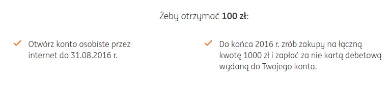 100 zł za otwarcie konta w ING Banku Śląskim promocja
