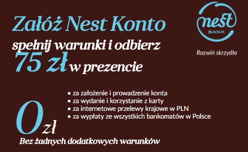 75 zł za konto w Nest Banku