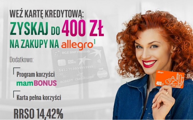400 zł na Allegro za kartę kredytową w BGŻ BNP Paribas