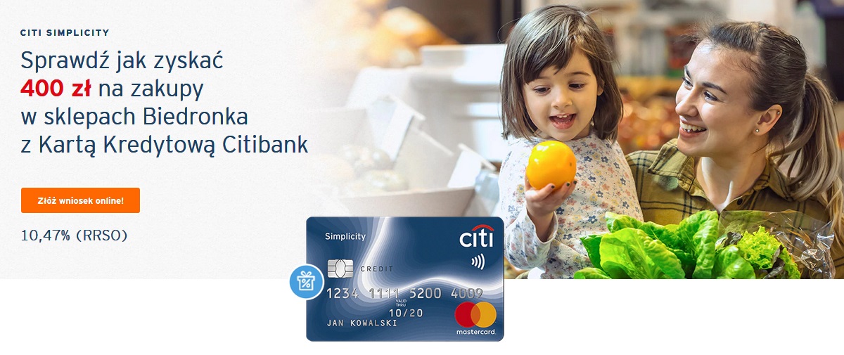 Smartfon LG K30 za kartę kredytową Citi Simplicity w Citibanku