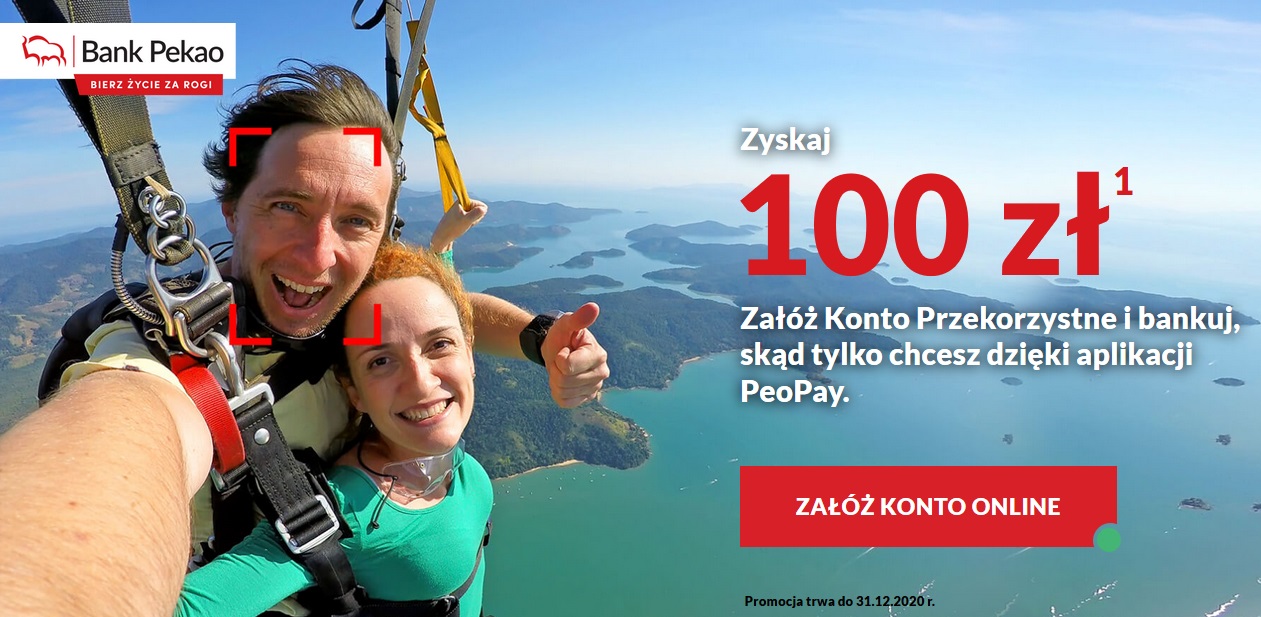 150 zł za konto w Banku Pekao SA + udział w loterii z szansą na dodatkowe nagrody