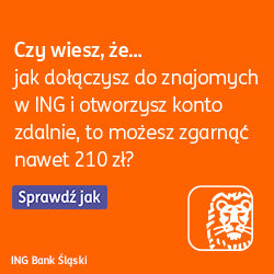 Do 210 zł za konto w ING Banku Śląskim