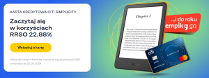 Kindle 11 oraz 100 zł w programie Bezcenne Chwile za kartę kredytową w Citibanku