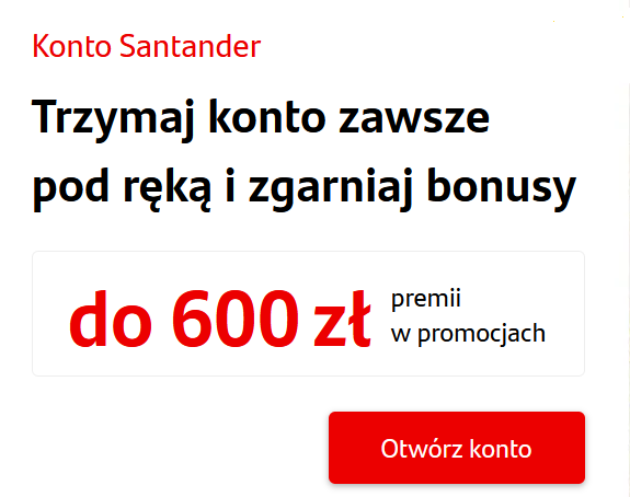 600 zł za konto w Santanderze