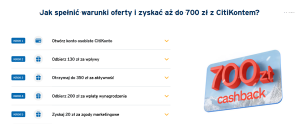 700 zł za konto w Citibanku