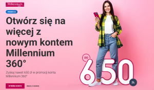 650 zł a konto w Banku Millennium