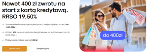 400 zł za kartę kredytową w PKO BP